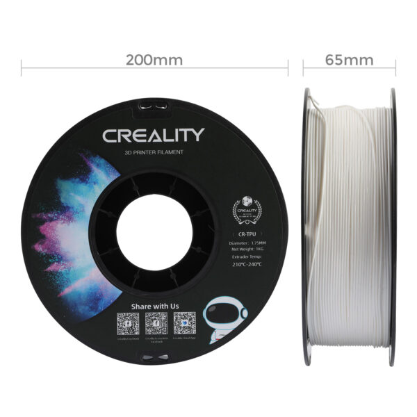Creality3D CR TPU 1.75mm Άσπρο - White 1kg (3301040033) - Image 2