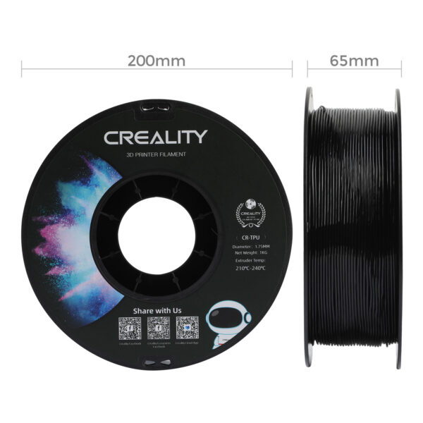 Creality3D CR TPU 1.75mm Μαύρο - Black 1kg (3301040040) - Image 2