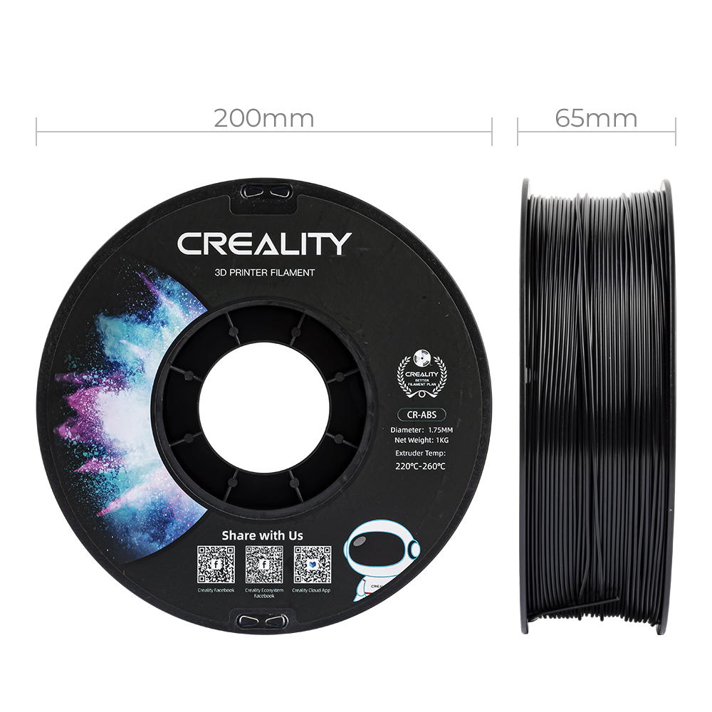 Creality3D CR-ABS 1.75mm Μαύρο-Black 1kg (3301020035) - Image 5